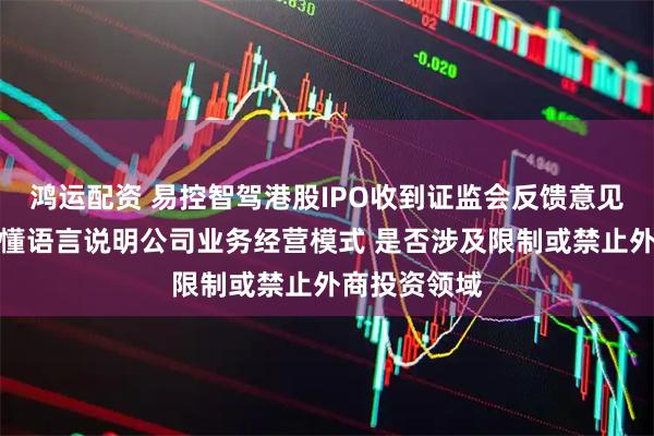 鸿运配资 易控智驾港股IPO收到证监会反馈意见：用通俗易懂语言说明公司业务经营模式 是否涉及限制或禁止外商投资领域
